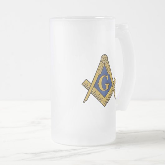 Zwart-witfreemason-kompas Matglas Bierpul (Voorkant rechts)