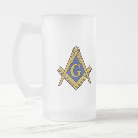 Zwart-witfreemason-kompas Matglas Bierpul (Links)