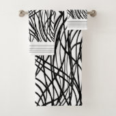 Zwart-witgeborsteld grijs bad handdoek (Insitu)