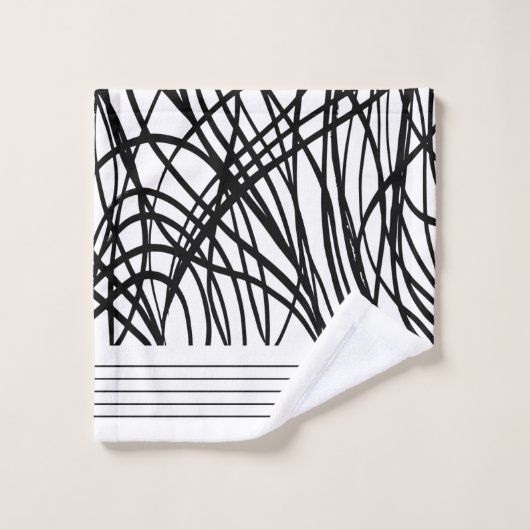 Zwart-witgeborsteld grijs bad handdoek (Wasdoekje)