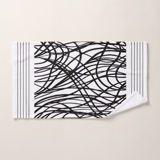 Zwart-witgeborsteld grijs bad handdoek (Handdoek)