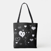 Zwart-witgeluid en ballonnen tote bag (Achterkant)