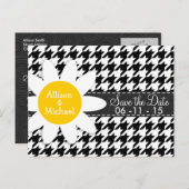 Zwart-witgeluid.; Spring Daisy Aankondigingskaart (Voorkant / Achterkant)