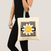 Zwart-witgeluid.; Spring Daisy Tote Bag (Voorkant (product))