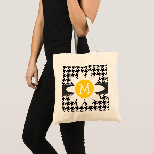 Zwart-witgeluid.; Spring Daisy Tote Bag (Voorkant (product))