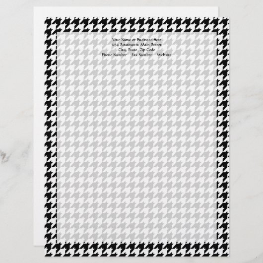 Zwart-witgeluid stijlvolle Mode Designer Persoonlijk Briefhoofd (Voorkant / Achterkant)