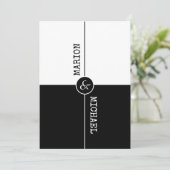 Zwart-witgelukwensen de Kaart van het Verloving (Staand voorkant)