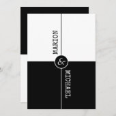 Zwart-witgelukwensen de Kaart van het Verloving (Voorkant / Achterkant)