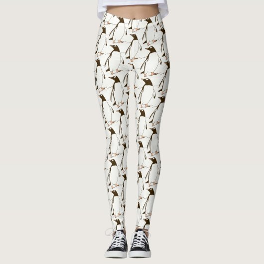 Zwart-witgente Penguin Leggings (Voorkant)