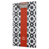 Zwart-witgeometrie met rood streep klembord (Links)