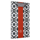 Zwart-witgeometrie met rood streep klembord (Rechts)