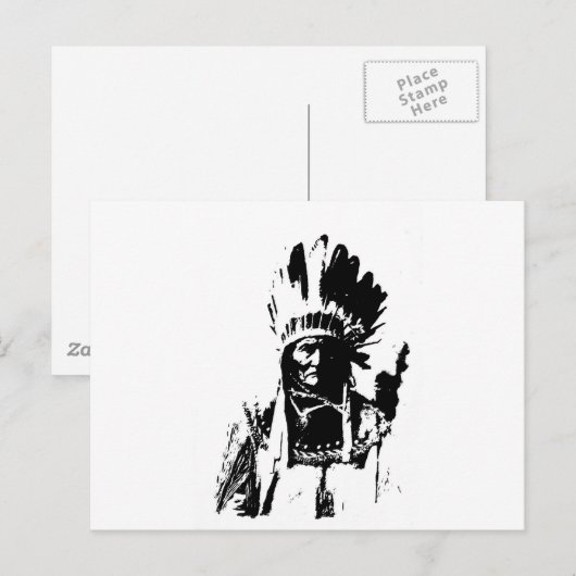 Zwart-witGeronimo Briefkaart (Voorkant / Achterkant)