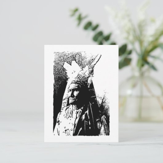 Zwart-witGeronimo Briefkaart (Staand voorkant)