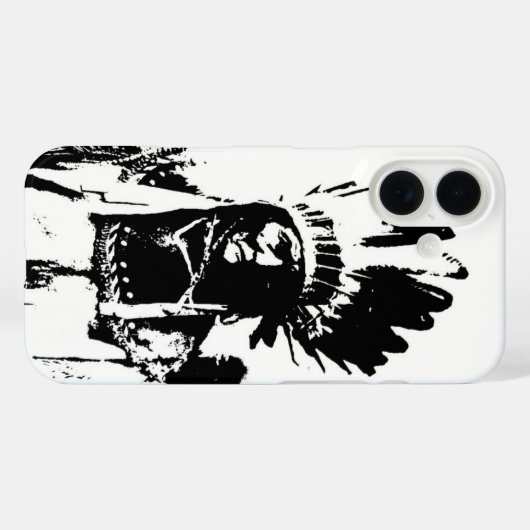 Zwart-witGeronimo Case-Mate iPhone Case (Achterkant (horizontaal))