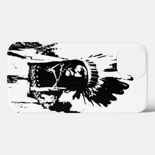 Zwart-witGeronimo Case-Mate iPhone Case (Achterkant (horizontaal))