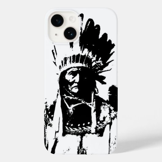 Zwart-witGeronimo Case-Mate iPhone Case (Achterkant)