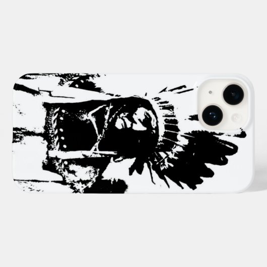 Zwart-witGeronimo Case-Mate iPhone Case (Achterkant (horizontaal))