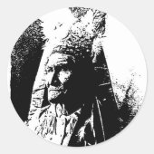 Zwart-witGeronimo Ronde Sticker (Voorkant)