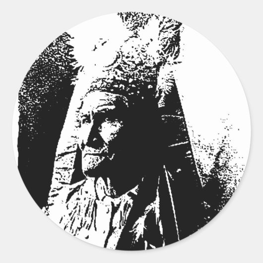 Zwart-witGeronimo Ronde Sticker (Voorkant)