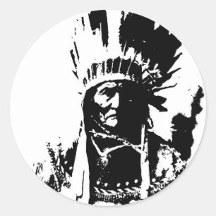 Zwart-witGeronimo Ronde Sticker