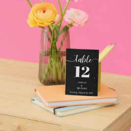 Zwart-witgespikkelde moderne legantiebruiloft kaart