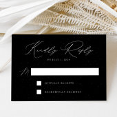 Zwart-witgespikkelde moderne legantiebruiloft RSVP kaartje
