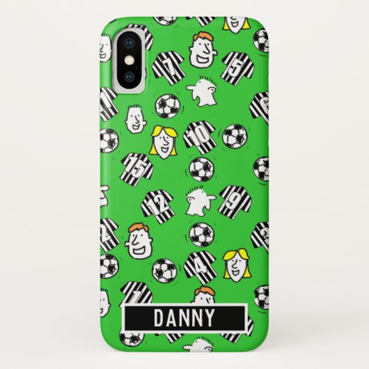 Zwart-witgestreept Football Shirten. Case-Mate iPhone Case (Achterkant)