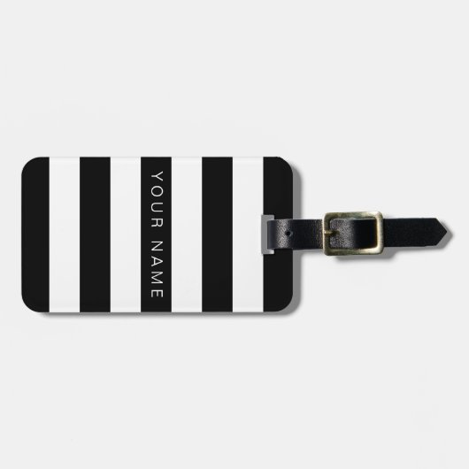 Zwart-witgestreept, persoonlijke Bagagelabels (Voorkant horizontaal)
