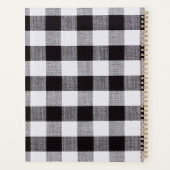 Zwart-witgingham Monogram Familienaam Jaar Planner (Achterkant)