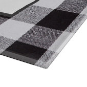 Zwart-witgingham Monogram Familienaam Jaar Snijplank (Hoek)