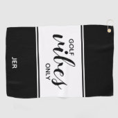 Zwart-witgolfer Quote Golf alleen op maat Golfhanddoek (Horizontaal)