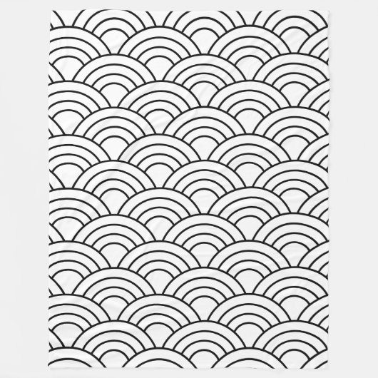 Zwart-witgolflengte Fleece Deken (Voorkant)