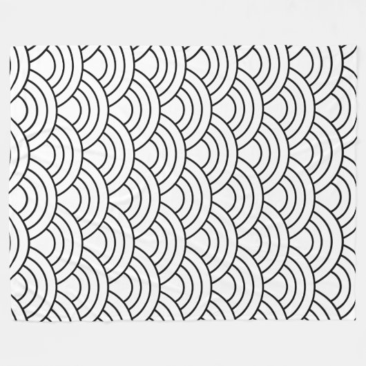 Zwart-witgolflengte Fleece Deken (Voorkant (Horizontaal))