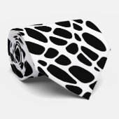 Zwart-witgotisch organisch huidpatroon stropdas (Opgerold)