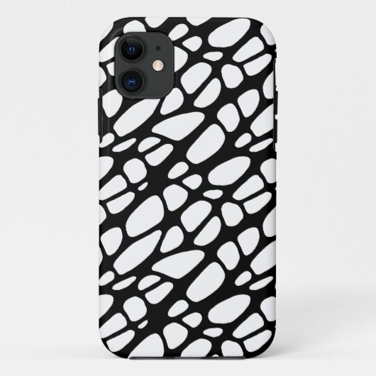 Zwart-witgotisch organisch webpatroon Case-Mate iPhone case (Achterkant)