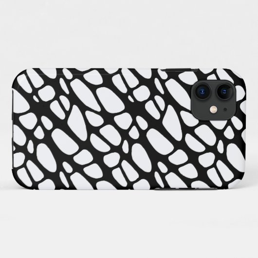 Zwart-witgotisch organisch webpatroon Case-Mate iPhone case (Achterkant (horizontaal))