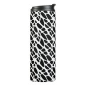 Zwart-witgotisch organisch webpatroon thermosbeker (Gedraaid links)