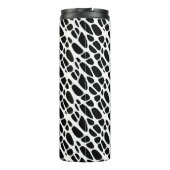 Zwart-witgotisch organisch webpatroon thermosbeker (Achterkant)
