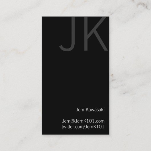 Zwart-witgotisch Visitekaartje (Voorkant)