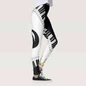 Zwart-witgoud Muzieknoten Leggings (Rechts)