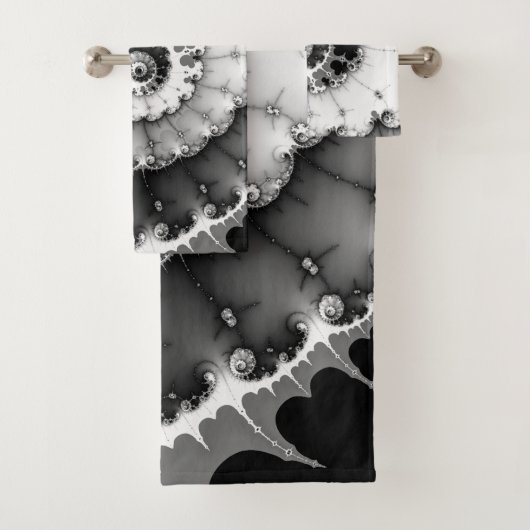 Zwart-witgrijs Bad Handdoek (Insitu)