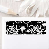 Zwart-witgrijs patroon etiket (Insitu)