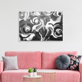 Zwart-witgrijs patroon in San Fran Canvas Afdruk (Insitu (Woonkamer))