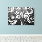 Zwart-witgrijs patroon in San Fran Canvas Afdruk (Insitu (Houten vloer))