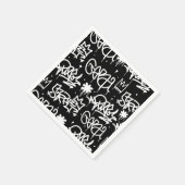 Zwart-witgrijs patroon servet (Hoek)