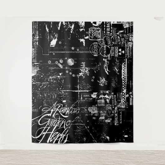 Zwart-witgrijs Wandkleed (Voorkant)