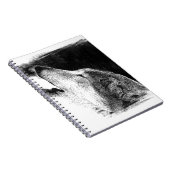Zwart-witgrijs Wolf-schets Notitieboek (Rechterzijde)
