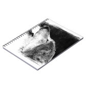 Zwart-witgrijs Wolf-schets Notitieboek (Linkerzijde)