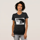 Zwart-witgrijs Wolf-schets T-shirt (Voorkant volledig)