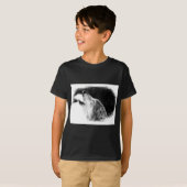 Zwart-witgrijs Wolf-schets T-shirt (Voorkant volledig)